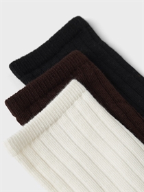 NAME IT 3-Pak Strømper Oda Seal Brown Black Cloud Dancer
